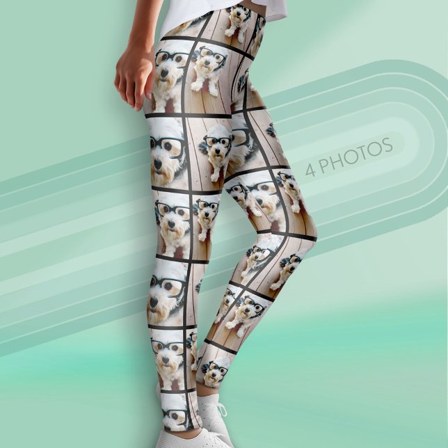 Leggings Crear un Collage de fotos Personalizado con 4 foto (Custom Leggings with 4 Photos)