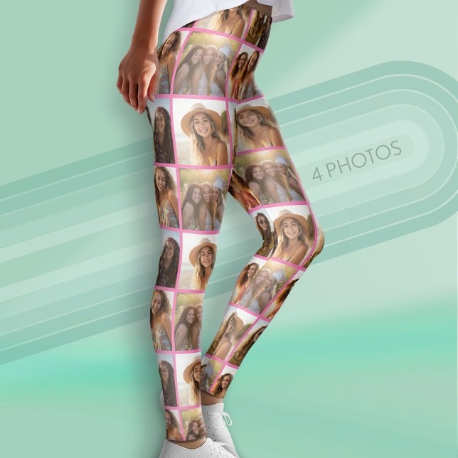 Leggings Crear un Collage de fotos Personalizado con 4 foto (Custom Leggings with 4 Photos)