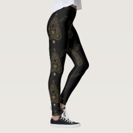 Leggings Create Your Own Gold Ouija Planchette Black