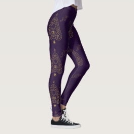 Leggings Create Your Own Gold Ouija Planchette Purple