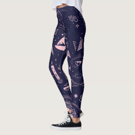 Leggings Create Your Own Mauve Pagan Symbols Purple