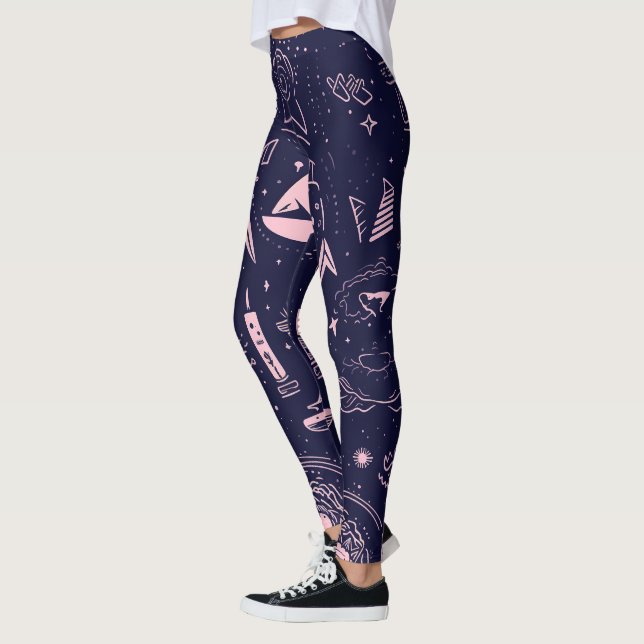 Leggings Create Your Own Mauve Pagan Symbols Purple (Izquierda)