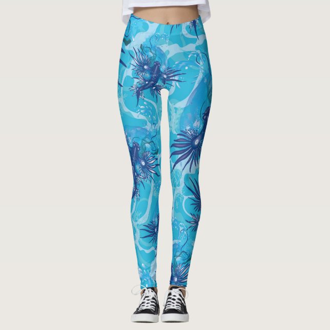 Leggings Creatura marina del Dragón Azul (Anverso)