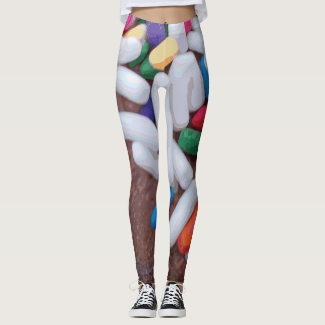 Leggings Crema de hielo de chocolate oscuro con salpicadura (Anverso)