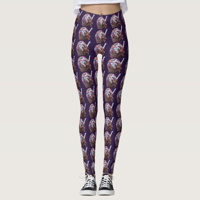 Leggings Crema de hielo de chocolate oscuro con salpicadura (Anverso)