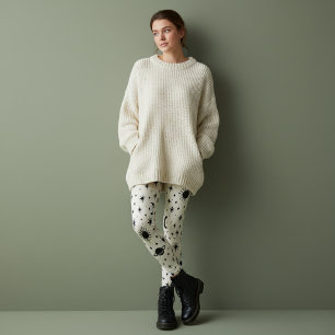 Leggings Crema de Sol Luna Estrellas Celestiales