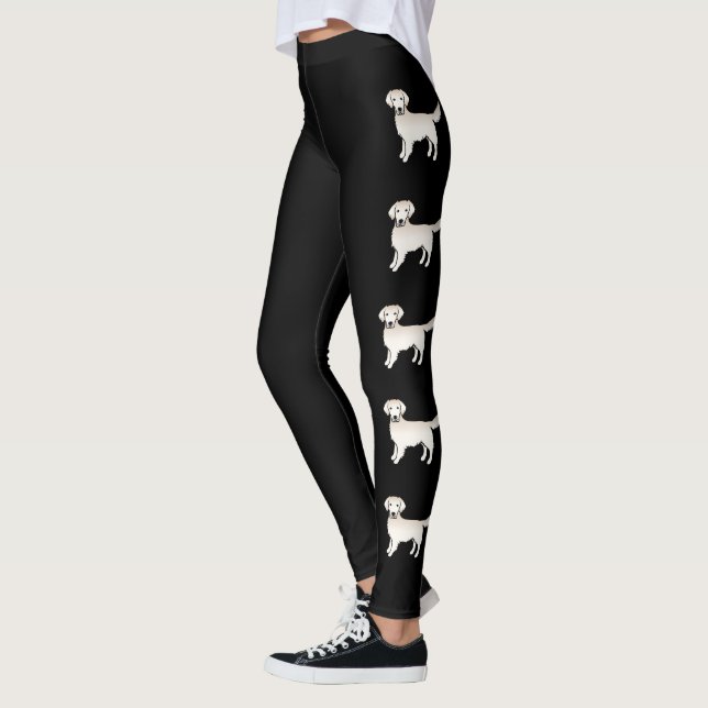 Leggings Crema inglesa Golden Retriever Cartog Dog Rows (Izquierda)
