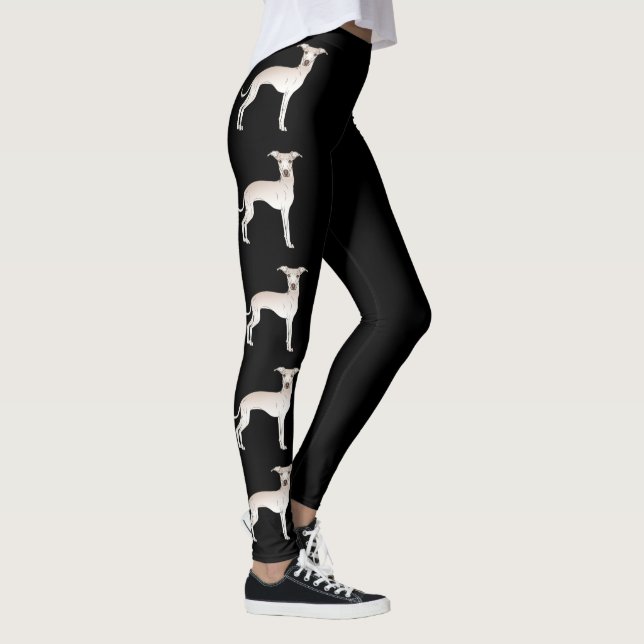 Leggings Crema Italiana Greyhound Cute Cartoon Perros En Ne (Derecha)