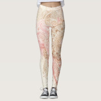 Crema marrón rosa Mandala Moda bohemia