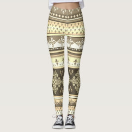 Leggings Crema tribal de tierra tones de oliva marrón caqui