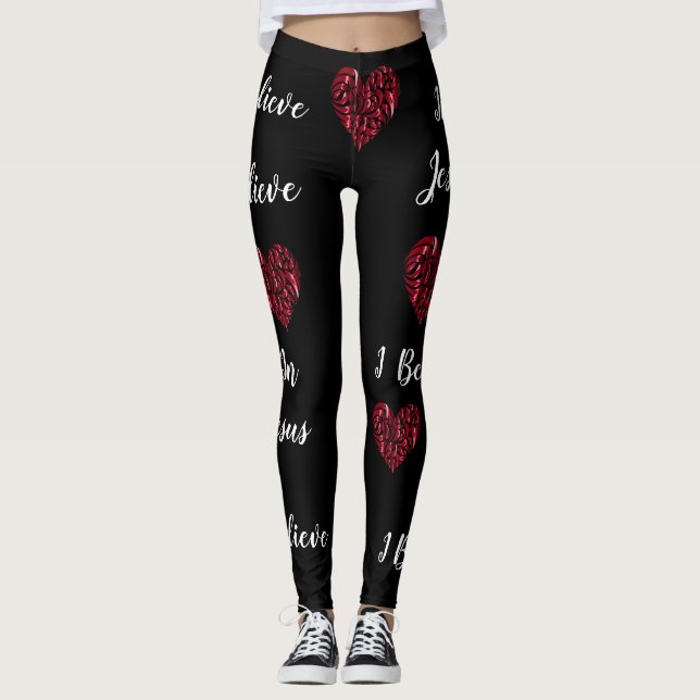 Leggings Creo en las polainas de las mujeres de Jesús (Anverso)