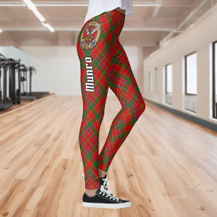 Leggings Crest de Clan Munro sobre Tartán
