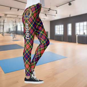 Leggings Crest del Clan Christie sobre tartán