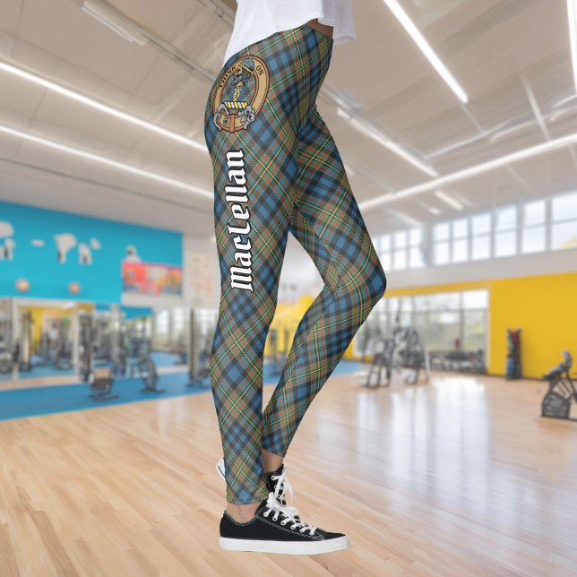 Leggings Crest del Clan MacLellan sobre antiguo tartán (Subido por el creador)