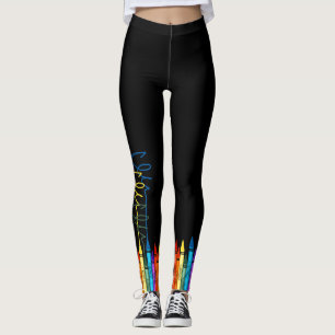 Leggings Creyones coloridos en negro