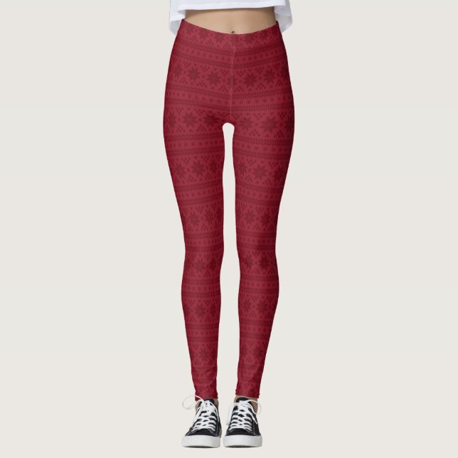 Leggings Crimson Fair Isle (Anverso)