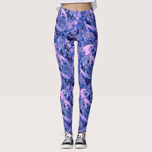 Leggings Crimson Rosella Azul tropical (Anverso)