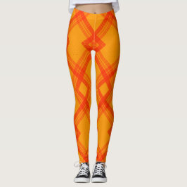 Leggings Crisscrossed Happy Red & Yellow/Naranja Checks