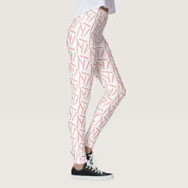 Leggings Crochet Hooks Imprimir artesonado Coral