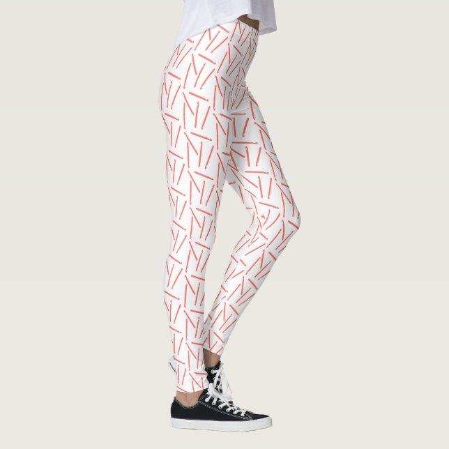 Leggings Crochet Hooks Imprimir artesonado Coral (Derecha)