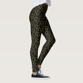 Leggings Crochet Hooks Oro + Negro