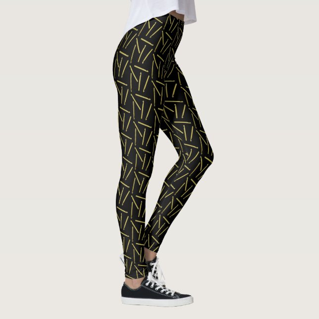 Leggings Crochet Hooks Oro + Negro (Derecha)