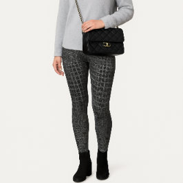 Leggings Crocodrilo de imitación con textura gris