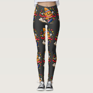 Leggings Croissant Corredor Caricatura Línea de Meta Sprint