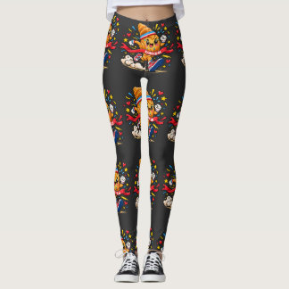 Leggings Croissant Corredor Caricatura Línea de Meta Sprint