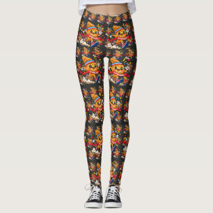 Leggings Croissant Corredor Caricatura Línea de Meta Sprint