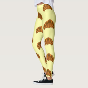 Leggings Croissants Amantes de la Comida Francesa Amarilla
