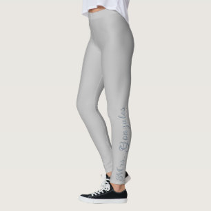 Leggings Cromo Plata y Azul Pizarra Novia Moderna Personali