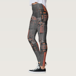 Leggings Cruces de naranja y gris