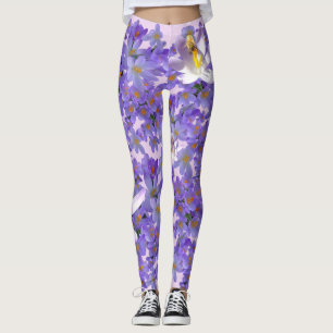Leggings Cruces púrpuras con abejas legando