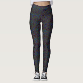 Leggings Crujido verde y agitado con trazos azules llamativ