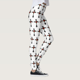 Leggings Cruz Negra Y Piernas Rosas