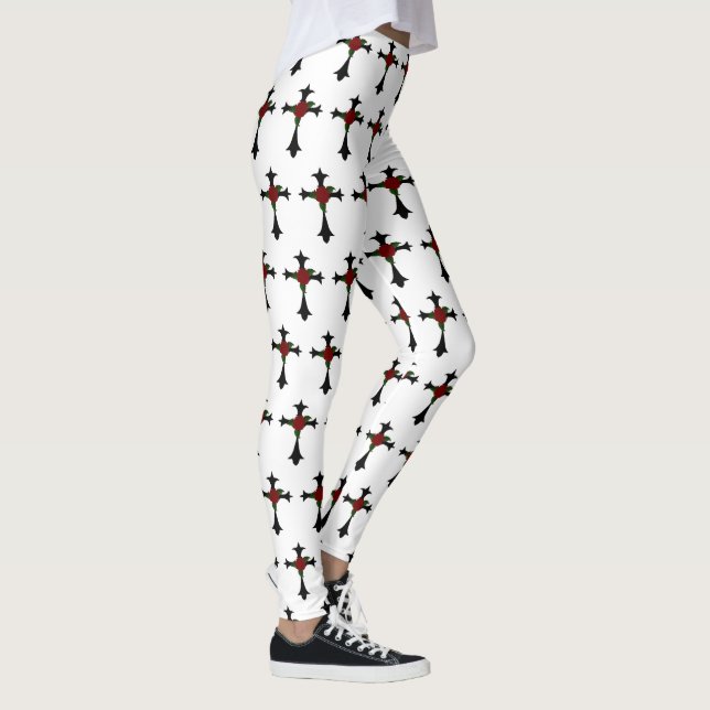 Leggings Cruz Negra Y Piernas Rosas (Derecha)