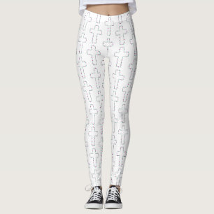 Leggings Cruz ornamentada con flores