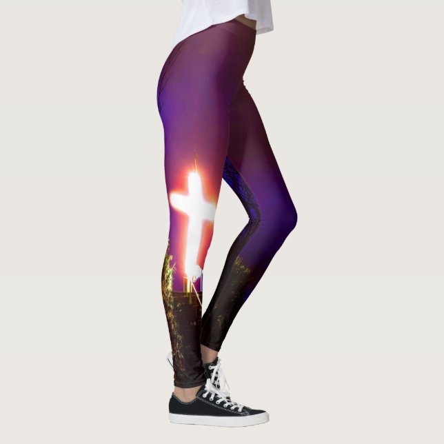 Leggings Cruza brillante de noche que Dios ama (Derecha)