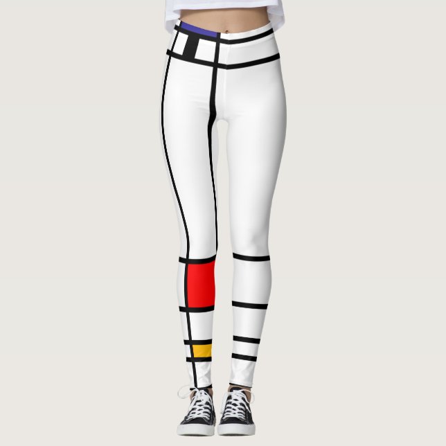 Leggings Cuadrado de Mondrian "Trafalgar" del arte (Anverso)