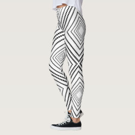 Leggings Cuadrados abstractos en blanco y negro
