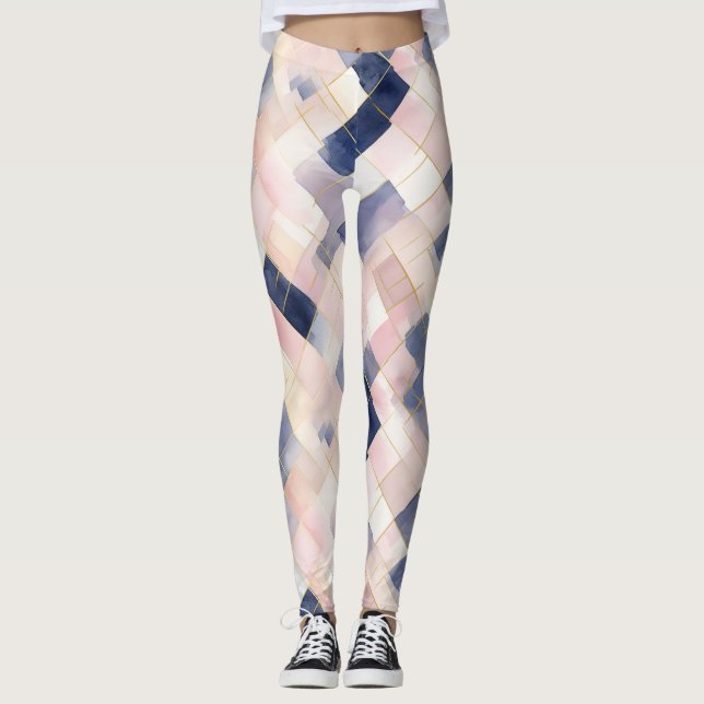 Leggings Cuadrados azules rosados (Anverso)