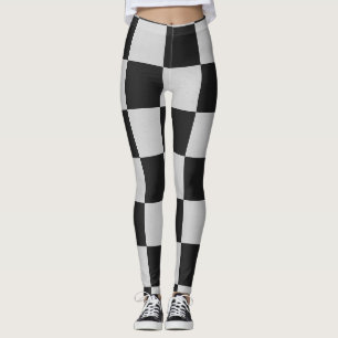 Leggings Cuadrados blancos y negros controlados o COLOR PER