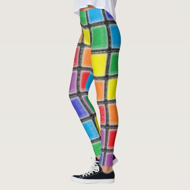 Leggings Cuadrados con arcoiris (Izquierda)