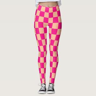 Leggings Cuadrados controlados durazno retro geométrico ros