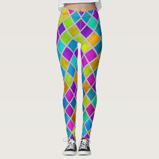 Leggings Cuadrados de color de agua de color Cualquier Cuad