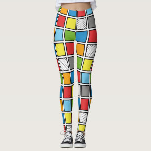 Leggings Cuadrados de estilo de libro de historietas