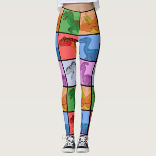 Leggings Cuadrados del dinosaurio
