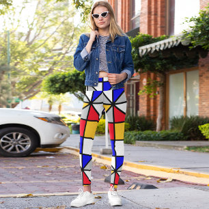 Leggings cuadrados diagonales coloridos