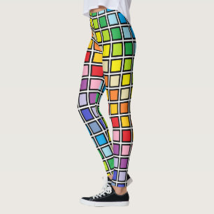 Leggings Cuadrados más amplios resumidos negro del arco